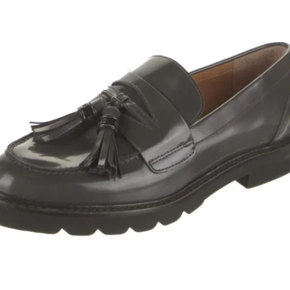 NWOT Stuart Weitzman Grey Leather Loafers - Picture 4 of 13